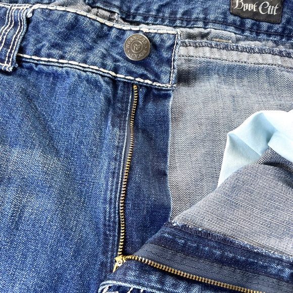 Rock 47 Denim Boot Cut Jeans Thick Accent Stitching in Size 40 x 34 -100% Cotton - Picture 8 of 14